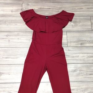 Burgundy jumpsuit
